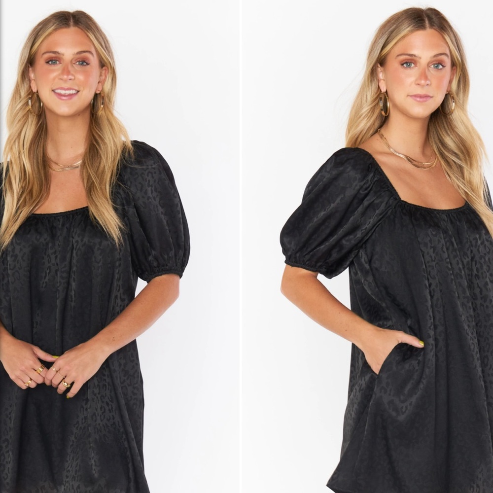 Show me your mumu flora mini dress black cheetah NTW
